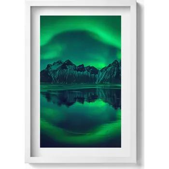 Obraz Nástěnný obraz dekorace interiéru Polární záře - zrcadlový odraz 40x60 cm