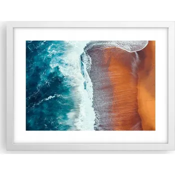 Obraz Obraz plakát v bílém rámu do obýváku 40x30 pláž foto plakáty na zeď