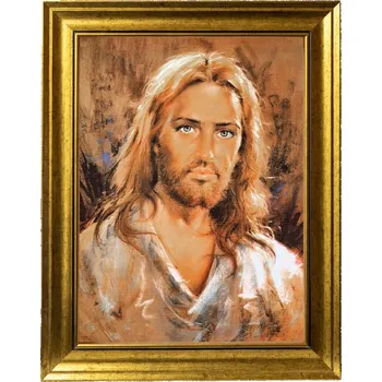 Obraz JEŽÍŠ KRISTUS | NÁBOŽENSKÝ OBRAZ VE ZLATÉM ZDOBENÉM RÁMU 30X40