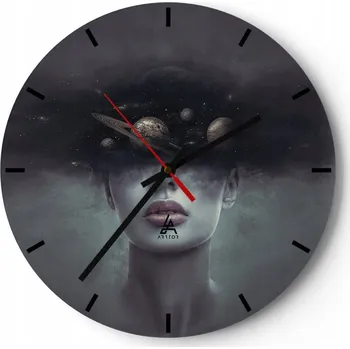 Hodiny Nástěnné hodiny do kuchyně 30x30 Abstrakce Skleněné hodiny do obýváku Tiché