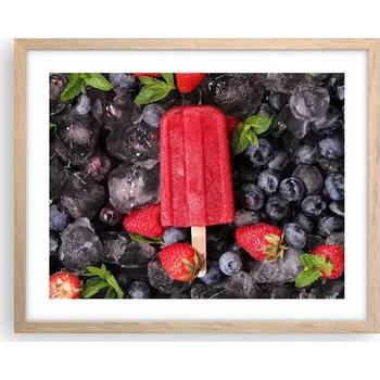 Obraz Obraz plakát v rámu světlý dub 50x40 zmrzlina foto plakáty do obýváku
