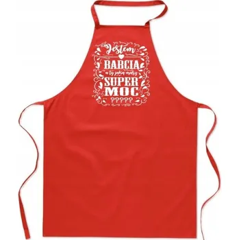 Kuchyňská zástěra KUCHYŇSKÁ ZÁSTĚRA červená BABIČKA SUPER SCHOPNOSTI dárek ke Dni FA_445_cw