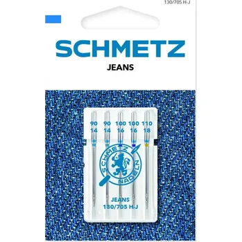 Nástroj na niť a příze Schmetz Jehly na džínsovinu 130/705 H-J VWS 90-110 JEANS/DENIM