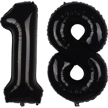 Balónek Fóliový balónek LUCKY-DAY číslice 18, černý metalický, 40 palců, 2 ks