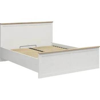 Postel BRW LOKSA postel LOZ/180/B - s roštem, bez matrace, borovice bílá anderson