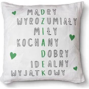 Dekorativní polštářek Antialergický dekorativní polštář s potiskem 40x40 - Děda křížovka