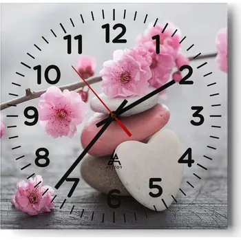 Hodiny Nástěnné hodiny do obýváku 40x40 Srdce Tiché hodiny na skle Stylové Tiché