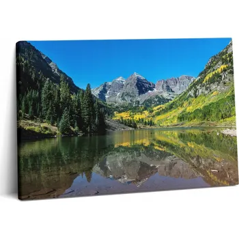 Obraz Fotoobraz na plátně do posilovny Odolný na zeď Jezero Hory a Lesy 60x40 cm