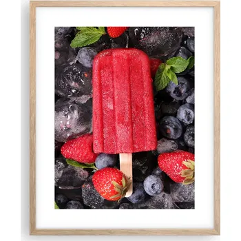Obraz Obraz plakát v rámu světlý dub 40x50 zmrzlina foto plakáty do obýváku