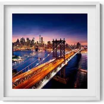 Obraz Elegantní obraz v rámu New York - západ slunce nad Manhattanem 50x50 cm