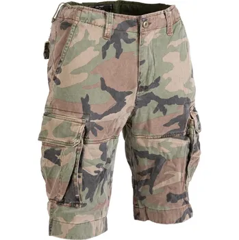 Pánské oblečení MIL-TEC kraťasy VINTAGE bavlněné předeprané WOODLAND vel.XL