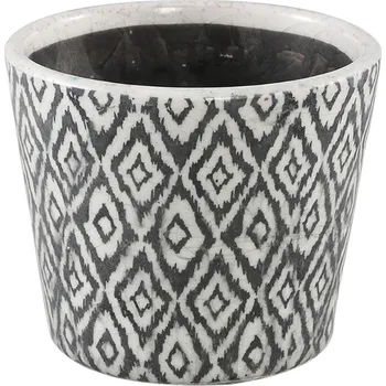 Květináč Textilomanie BEIRE 14 cm bílo-černý