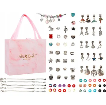 kreativní sada SADA KORÁLKŮ NA VÝROBU NÁRAMKŮ VELKÁ S PŘÍVĚSKY