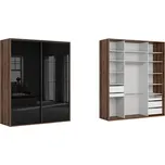 BRW FLEX šatní skříň 200/102 dub monastery/černý lesk