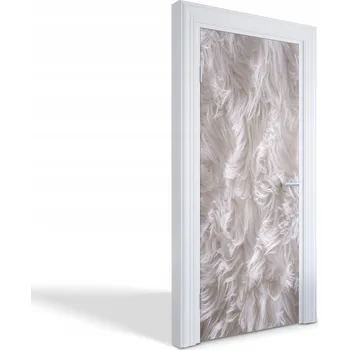 Fototapeta Dekorační nálepka na dveře oživí interiér Bílá kožešina 85x205 cm