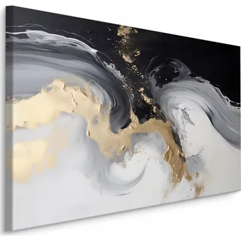 Obraz Obraz Na Plátně do Obýváku MARMOR Černo-Bílá Abstrakce Glamour 40x30