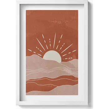 Obraz Dekorativní obraz v rámu do obýváku Ilustrace vycházejícího slunce 40x60 cm