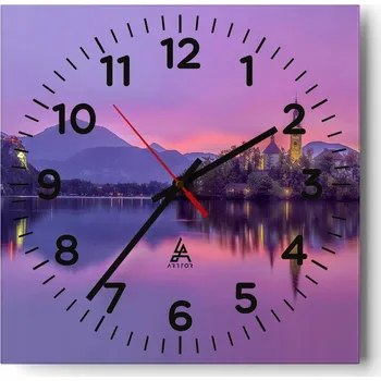 Hodiny Nástěnné hodiny do obýváku 40x40 Krajina Bezhluczne Skleněné hodiny Tiché