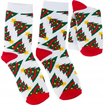 Dámské ponožky VÁNOČNÍ PONOŽKY PONOŽKY SVÁTKY teplé S vánočními stromky BAVLNĚNÉ 36-43