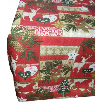 ubrus UBRUS BAREVNÝ S VÁNOČNÍM MOTIVEM 140x220 cm