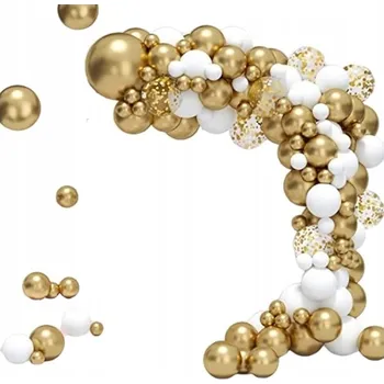 Balónek Balónková Girlanda zlatá bílá zlatá kusů balónků DORT