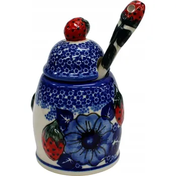 Dóza na potraviny Keramická dóza na džem Jahoda Bolesławiec