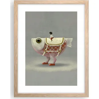 Obraz Obraz plakát v rámu světlý dub do obýváku 30x40 abstrakce plakáty na zeď