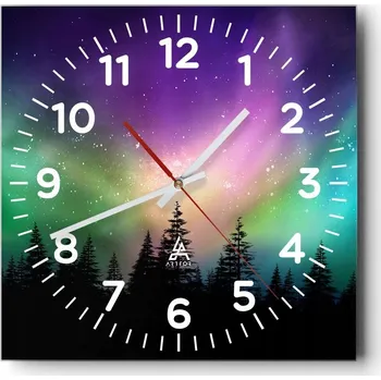 Hodiny Nástěnné hodiny do obýváku 40x40 Krajina Bezhluczne Skleněné hodiny Tiché