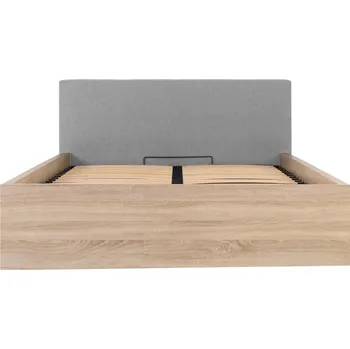 Postel BRW TETRIX postel s čalouněným čelem LOZ/160/B/T, dub sonoma/šedá