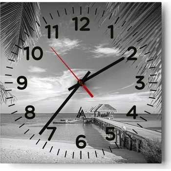 Hodiny Nástěnné hodiny do obýváku 40x40 Krajina Tiché Skleněné hodiny Bez hlučný