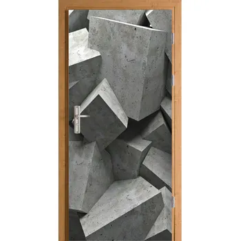 Fototapeta Samolepka na dveře samolepicí betonové bloky