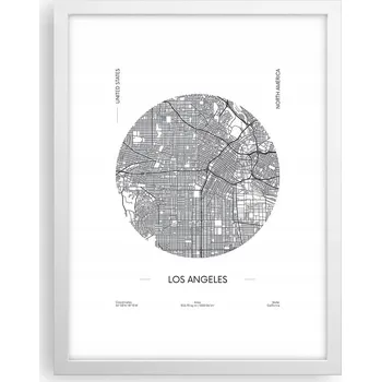 Obraz Obraz plakát v bílém rámu do obýváku 30x40 mapa foto plakáty na zeď