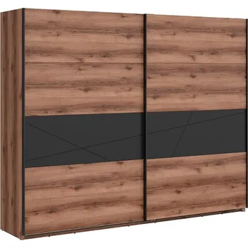 Šatní skříň BRW FORN šatní skříň SZF/270, dub delano tmavý/černý mat