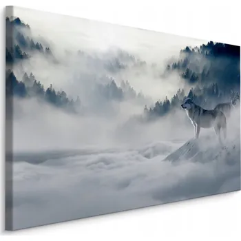 Obraz Obraz Canvas Vlci Les MLHA Příroda Výhled 3D 120x80