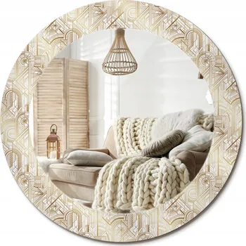 Zrcadlo Zrcadlo s potiskem do koupelny ložnice obývacího pokoje Kompozice art deco fi 60 cm