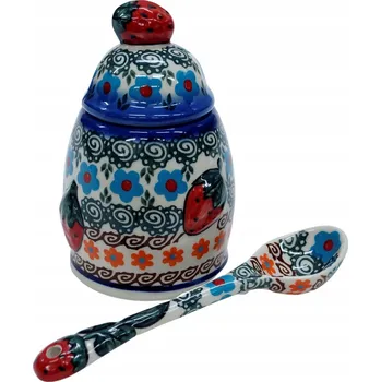 Dóza na potraviny Keramická dóza na džem Jahoda Bolesławiec