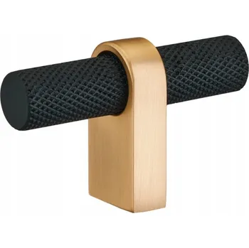 Nábytkové kování ÚCHYTKA RELING NÁBYTKOVÁ ÚCHYTKA T-BAR KAPI ZLATÁ BROUŠENÁ/ČERNÁ