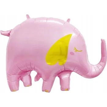 Balónek RŮŽOVÝ FÓLIOVÝ BALÓNEK SLON SLON KŘEST NAROZENINY BABY SHOWER 55 CM x 84 CM