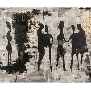 Plakát Plakát Šedí Lidé bez rámu 60 x 50 cm