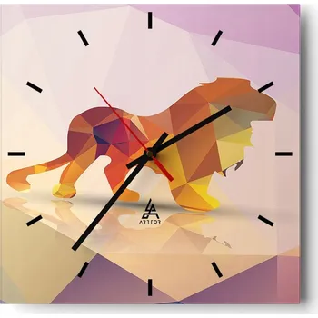 Hodiny Velké nástěnné hodiny 40x40 cm Zvířata Skleněné tiché hodiny