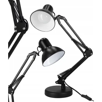 Lampička LED Stolní lampa na psací stůl pro čtení a kreslení, patice E27, nastavitelná, s vypínačem