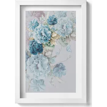 Obraz Závěsný obraz v bílém rámu - Malba jemných květů pivoňky 20x30 cm