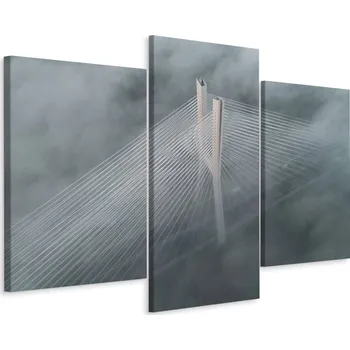 Obraz Obraz Triptych MOST Mlha Architektura 3D 120x80