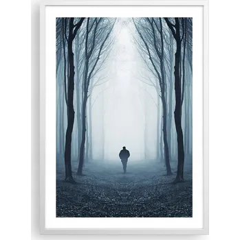 Obraz Plakát v bílém rámu do obýváku ložnice 50x70 les moderní obraz