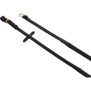 Otěže Equestro gumové Rose Gold, Cob, černá