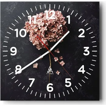 Hodiny Nástěnné hodiny do obýváku 40x40 Květina Tiché hodiny na skle Stylové tiché