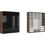 BRW FLEX šatní skříň 220/104, dub monastery/černý lesk