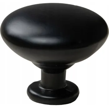 Obraz Kulatá kovová úchytka nábytku černá - knopky pro skříňky a zásuvky