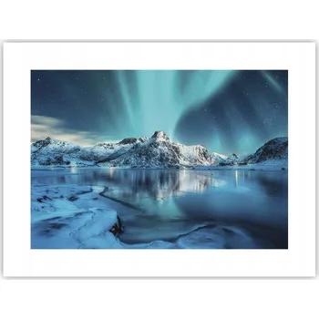 Obraz Obraz plakát do obýváku ložnice 40x30 polární záře foto plakáty na zeď bez rámu