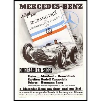 Obraz Plakát Retro na zeď Replika Mercedes bez rámu 42 x 59,4 cm